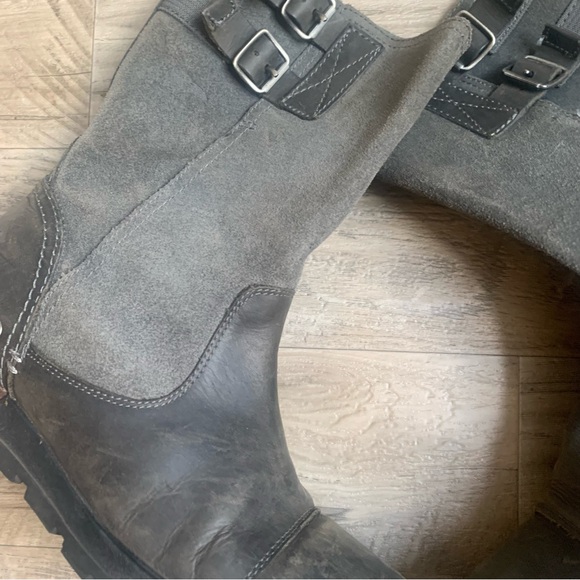 Sorel Major Pull On Buckle Suede Leather Contrast Boots - Picture 14 of 16